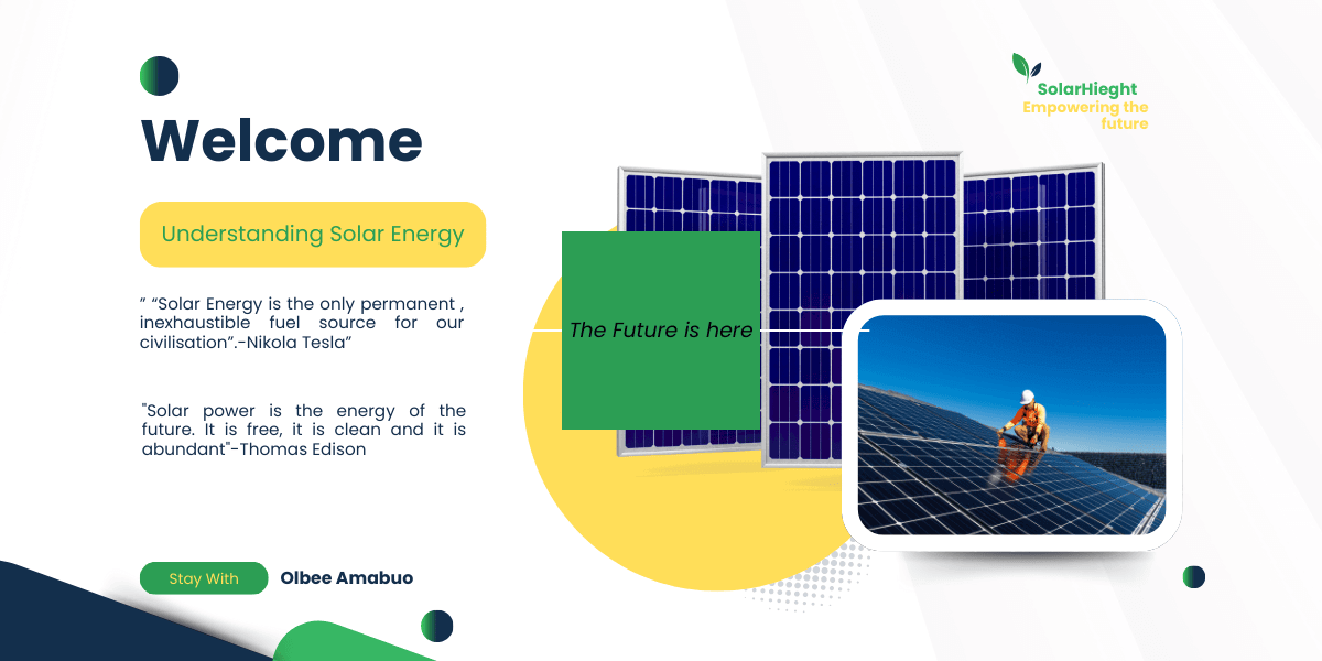 a graphic image of solar panels and call action action