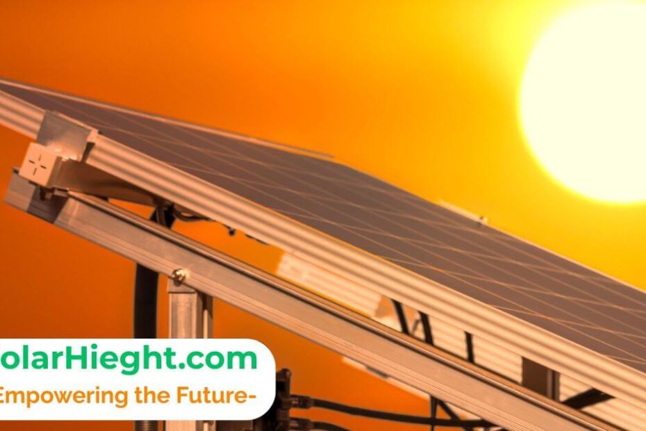 an enhanced image of solar panel with the sun at the background