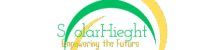 a logo of solarHieght crafted as an Image of two half-mooned-like objects -sun and our natural enviroment, a testament of a relationship that should be sustained through renewable energy.
