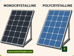 Visual comparison between monocrystalline and polycrystalline solar panels